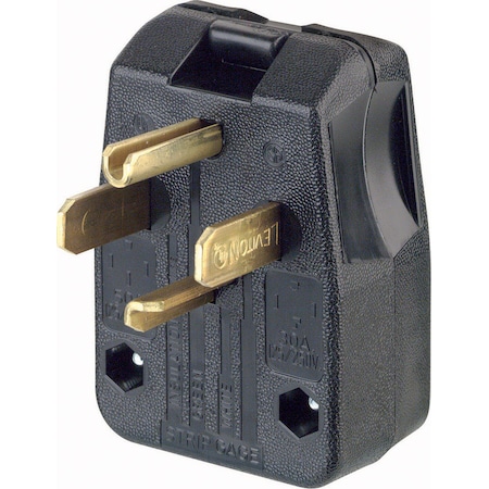 Leviton Straight Blade Plug, 14-30P, 14-50P, 50 A, 250V AC, 3 Pole, Screw Terminals, Grounded 00275-00E